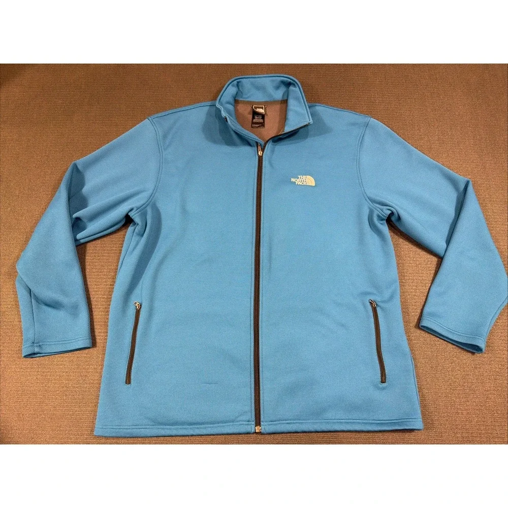 THE NORTH FACE Men's Full Zip Waffle Knit Jacket XXL‎ Teal Thermal CJJ2